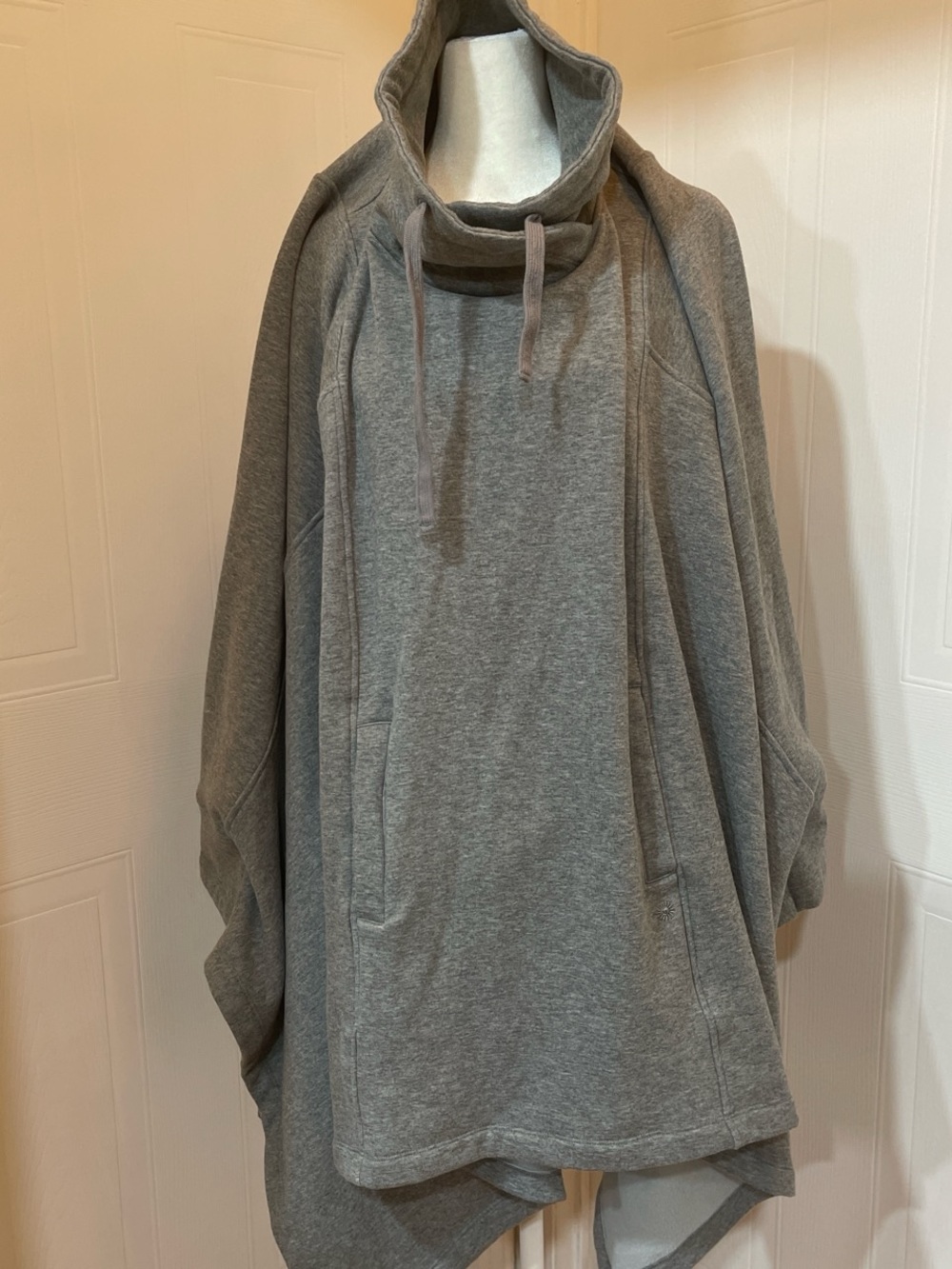UGG Gray Hooded Poncho Sweatshirt with Drawstring